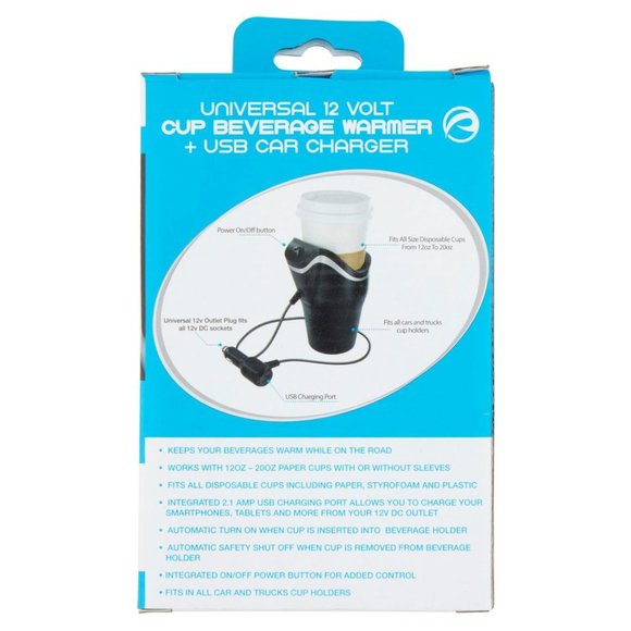 New Coffee Cup Drink Warmer for Car Truck Vehicles + USB Car Charger GIFT! - Picture 3 of 5